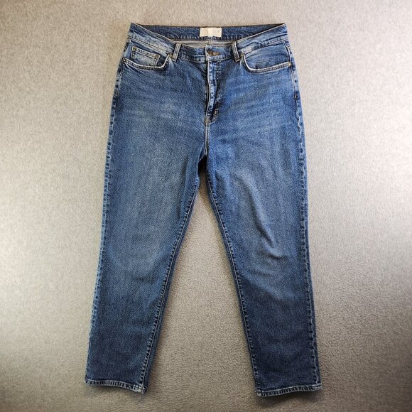 Current Elliott Jeans Womens 30 Blue High Rise Tapered Leg Whiskered Denim - Picture 1 of 15